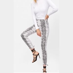 2/30 ZARA ZW High Waisted Snake Print Skinny Jeans – Size 42 / US 8